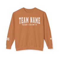 Custom Team Comfort Colors Unisex Lightweight Crewneck Sweatshirt
