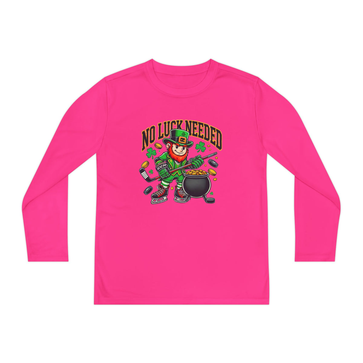 No Luck Needed Youth Long Sleeve Competitor Tee