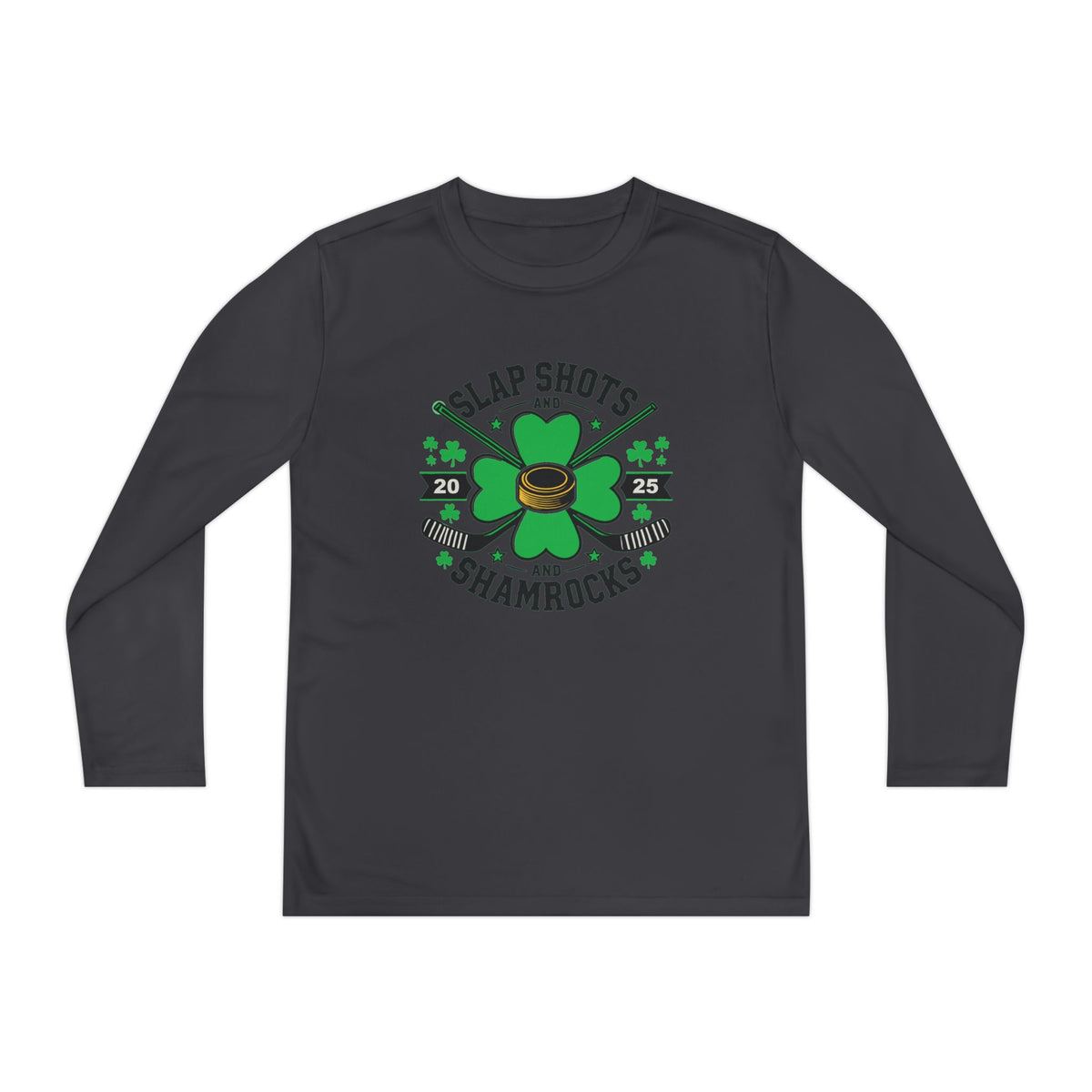 Slap Shots and Shamrocks Youth Long Sleeve Competitor Tee