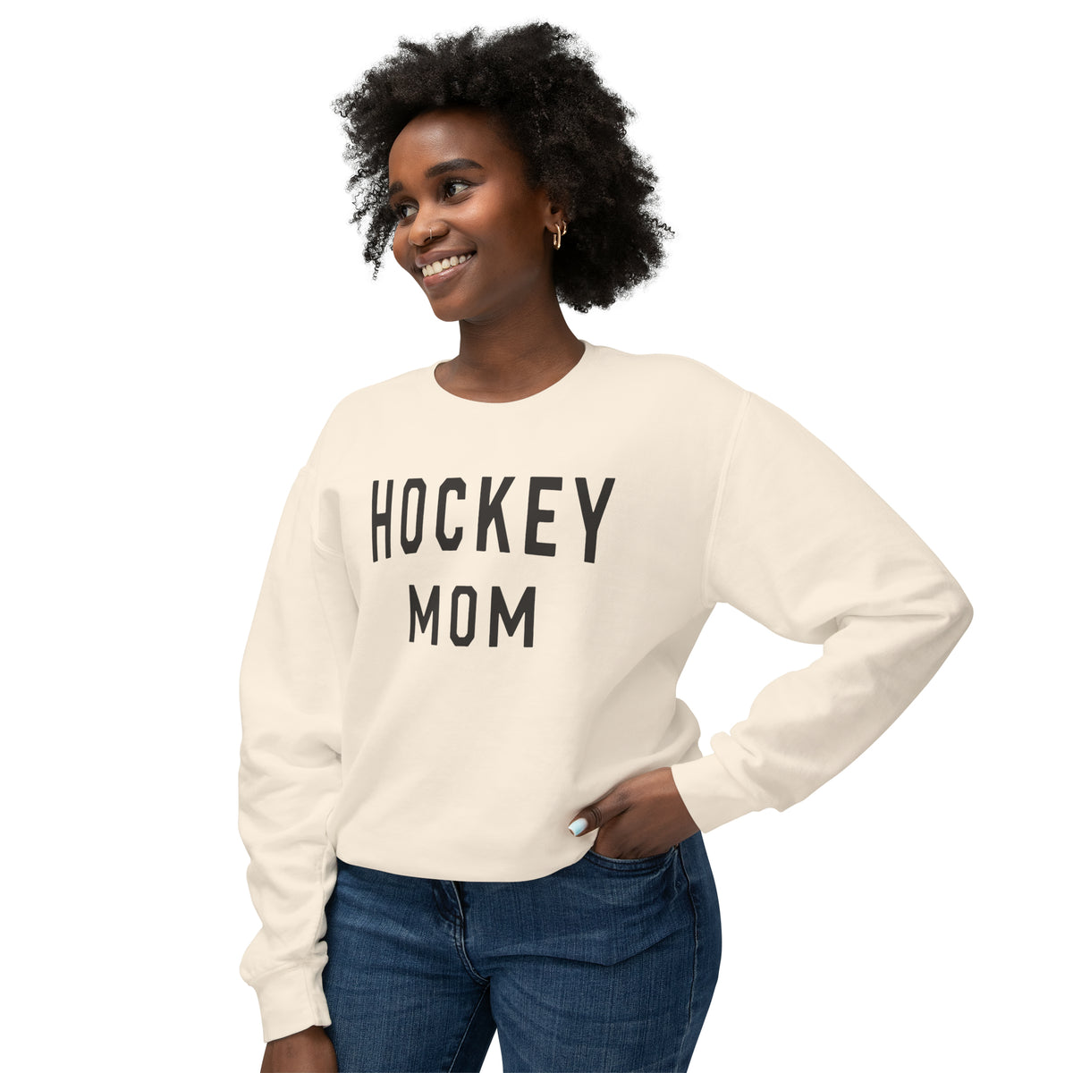 Hockey Mom Comfort Colors Unisex Lightweight Crewneck Sweatshirt