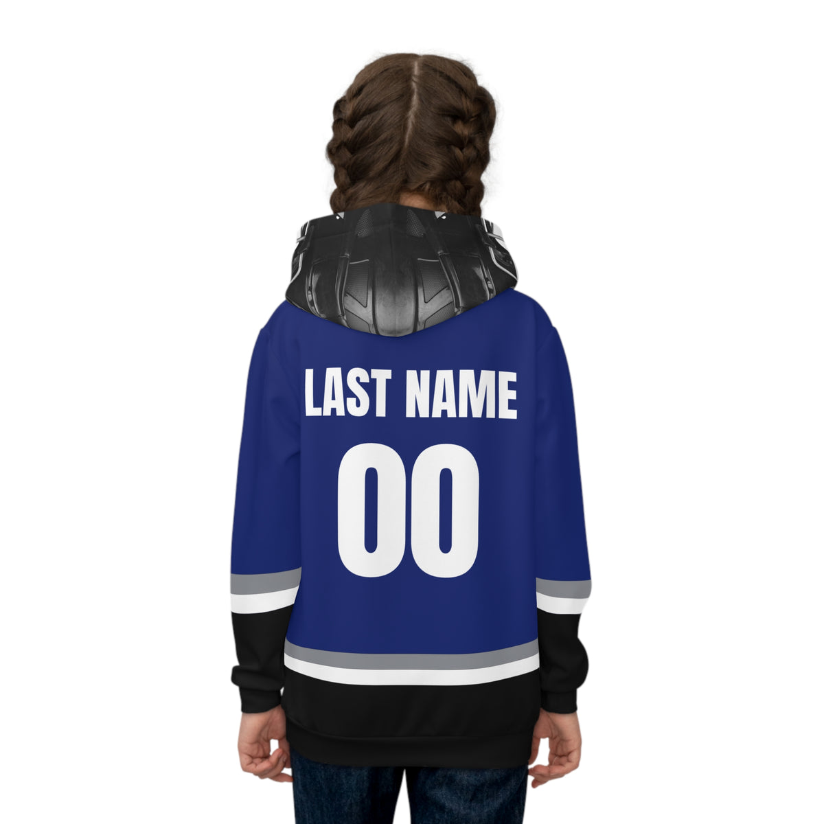 Custom Jersey with Helmet Youth Hoodie