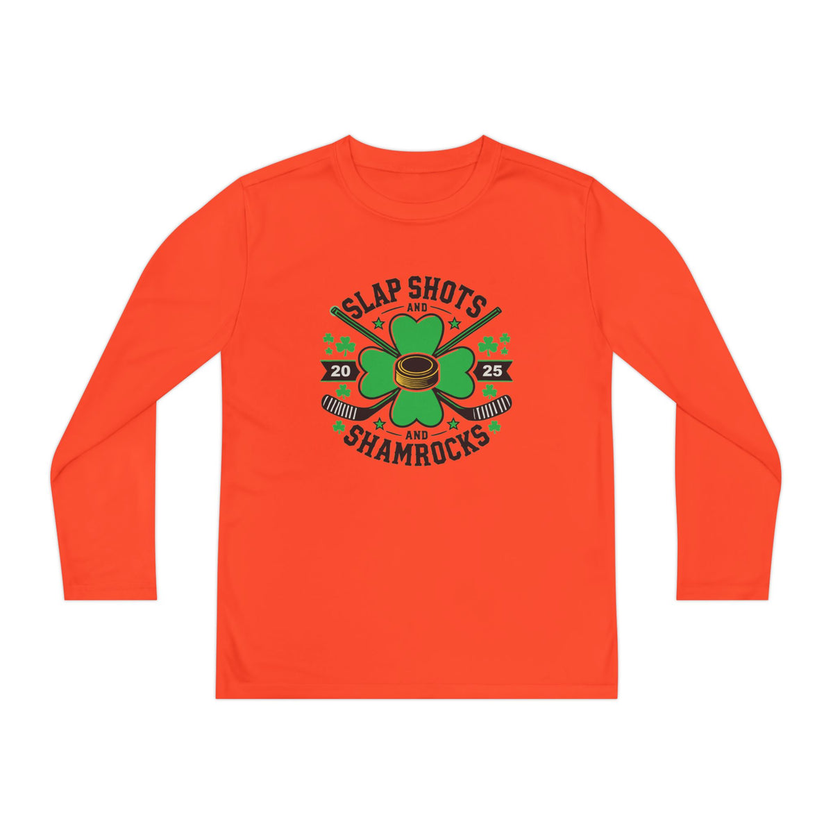 Slap Shots and Shamrocks Youth Long Sleeve Competitor Tee