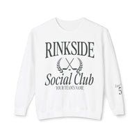 Custom Rinkside Social Club Comfort Colors Unisex Lightweight Crewneck Sweatshirt