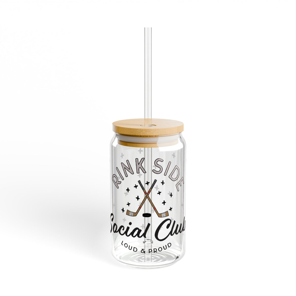 Rinkside Social Club Sipper Glass, 16oz