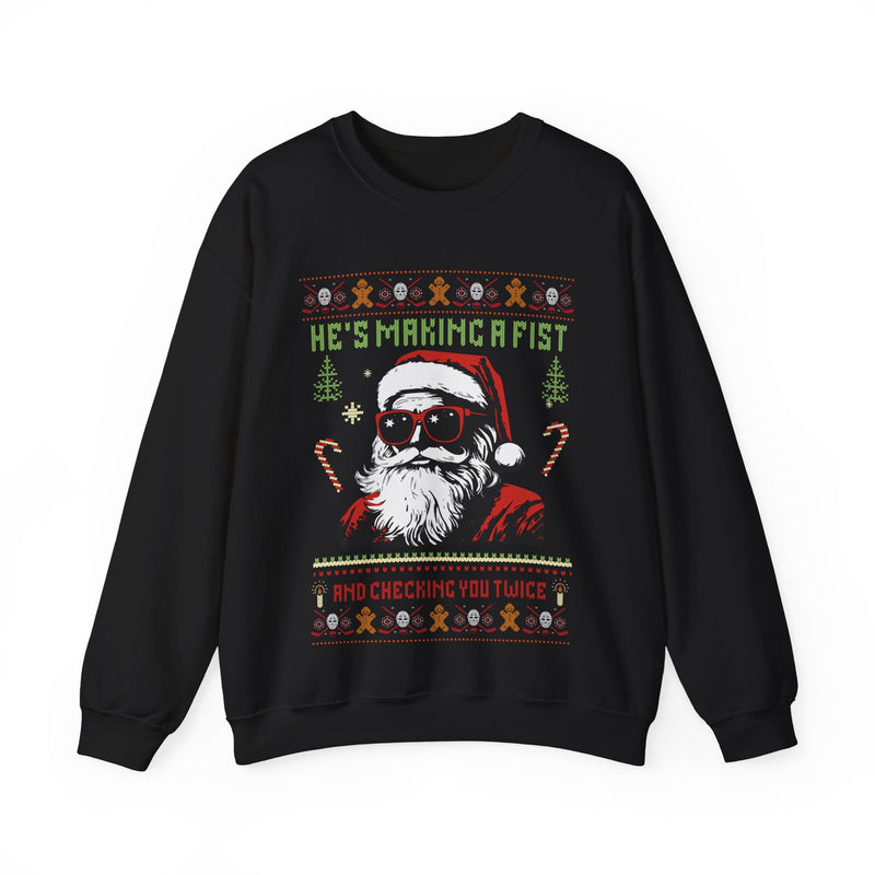 He's Making A List and Checking You Twice Unisex Heavy Blend™ Crewneck Sweatshirt