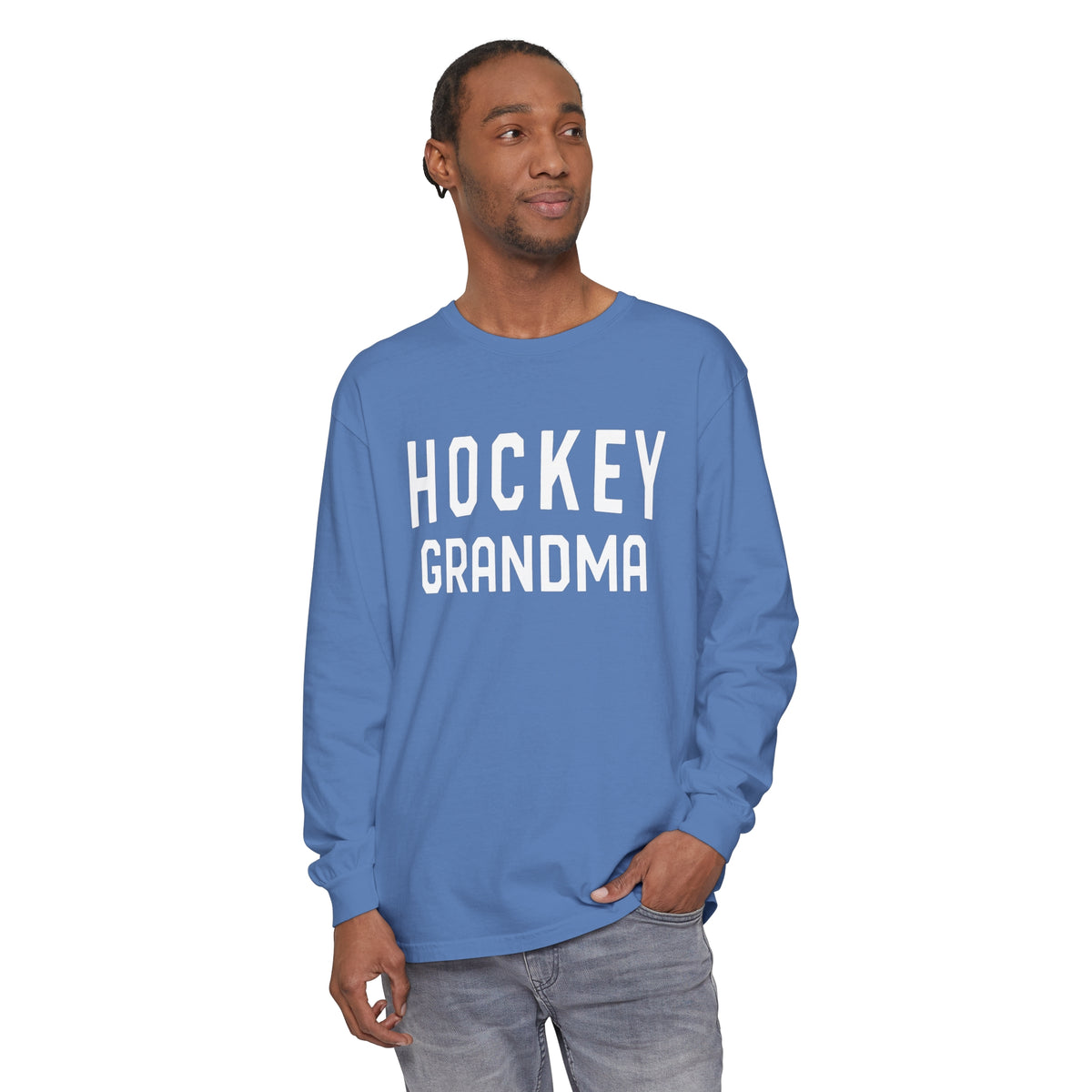 Hockey Grandma Comfort Colors Unisex Garment-dyed Long Sleeve T-Shirt