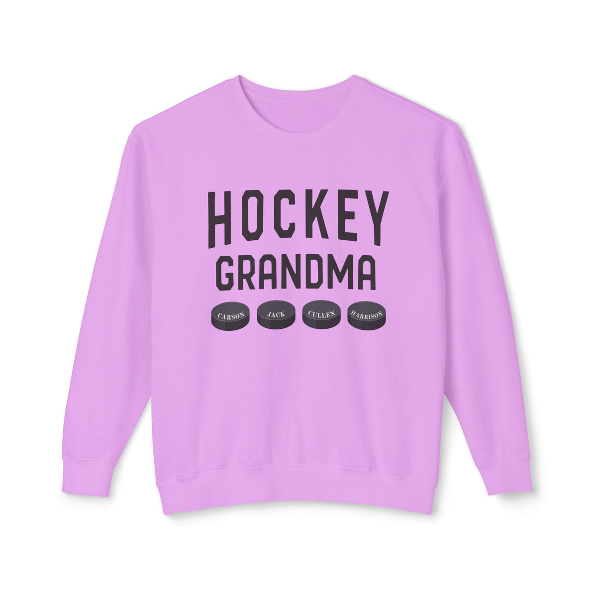 Custom Hockey Grandma Comfort Colors Unisex Lightweight Crewneck Sweatshirt