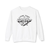 Livin' That Hockey Mom Life Comfort Colors Unisex Lightweight Crewneck Sweatshirt