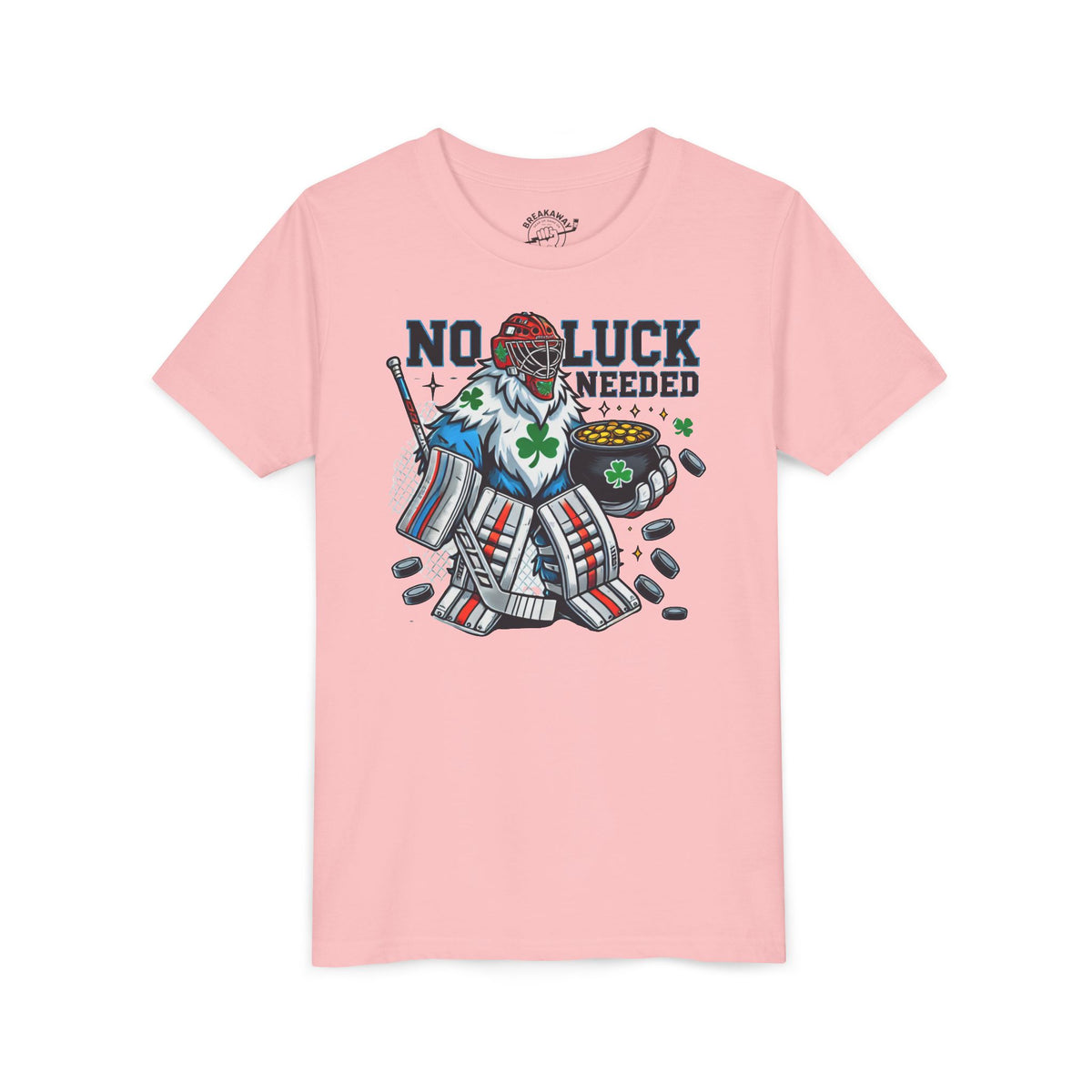 No Luck Needed Yeti Goalie Youth Short Sleeve Tee