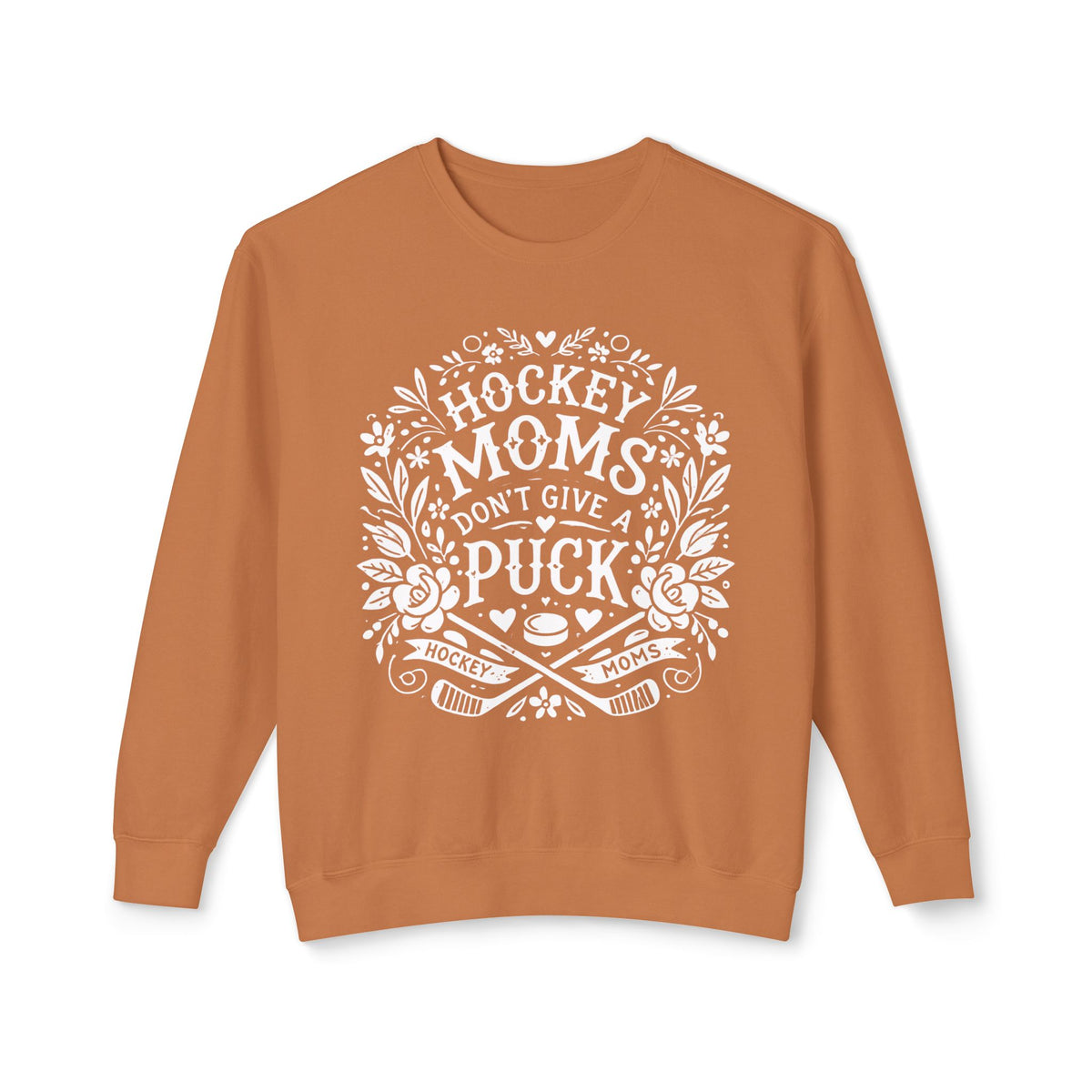 Hockey Moms Don't Give A Puck Comfort Colors Unisex Lightweight Crewneck Sweatshirt