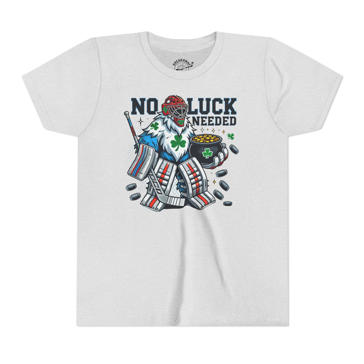 No Luck Needed Yeti Goalie Youth Short Sleeve Tee