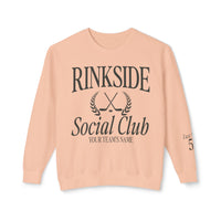 Custom Rinkside Social Club Comfort Colors Unisex Lightweight Crewneck Sweatshirt