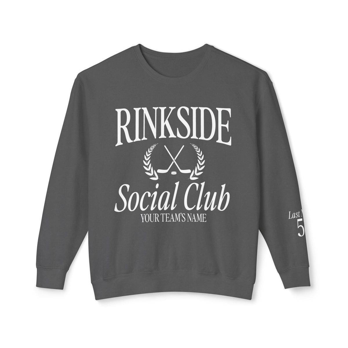 Custom Rinkside Social Club Comfort Colors Unisex Lightweight Crewneck Sweatshirt