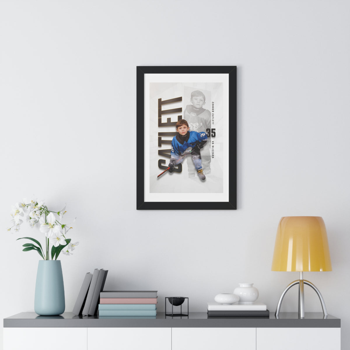 Custom Player Framed Vertical Poster