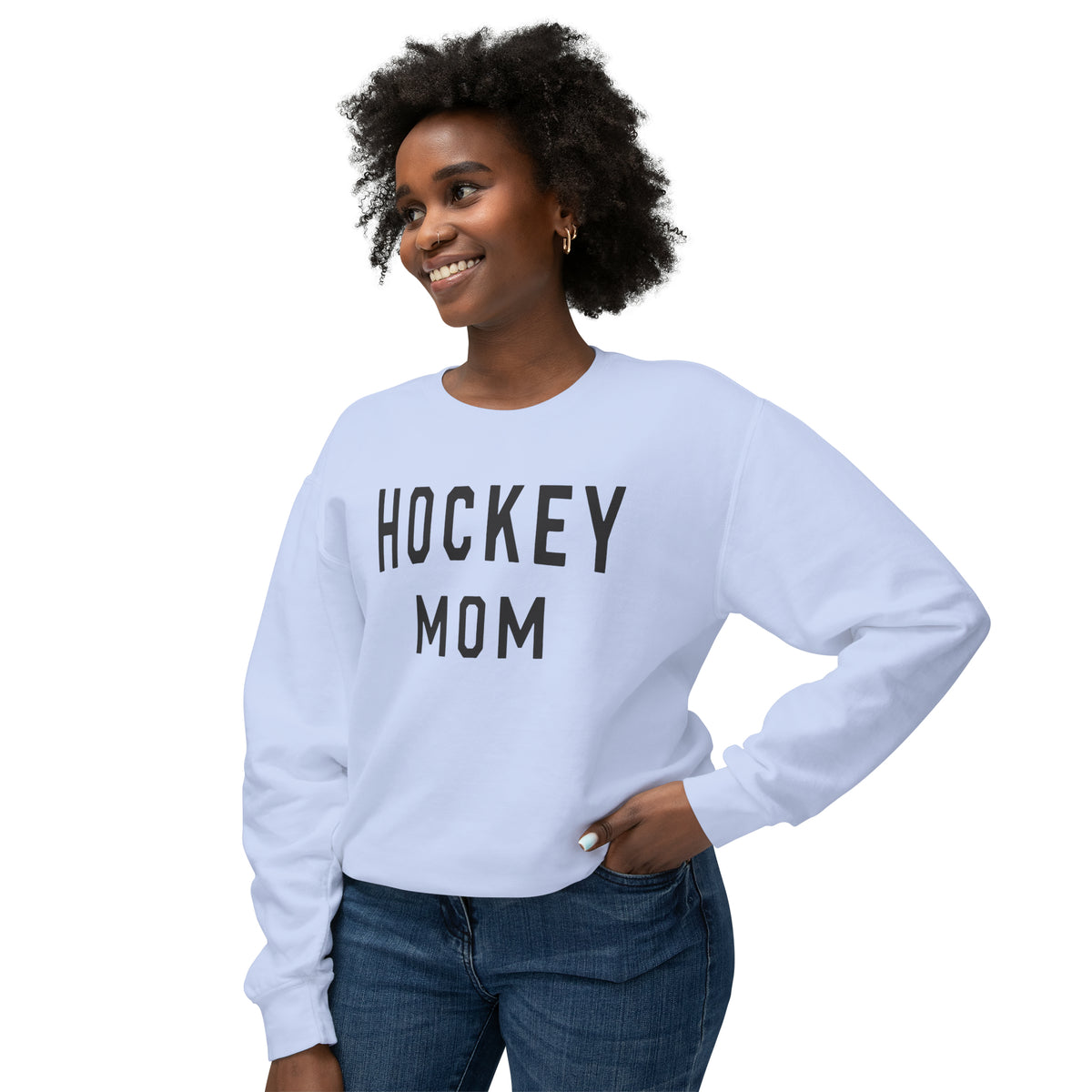 Hockey Mom Comfort Colors Unisex Lightweight Crewneck Sweatshirt