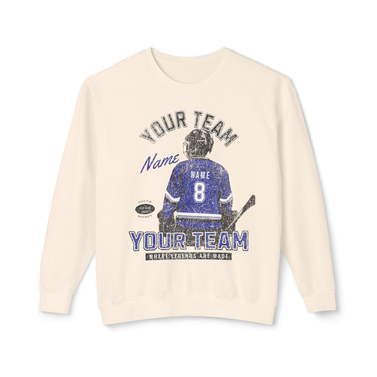 Custom Player Comfort Colors Unisex Lightweight Crewneck Sweatshirt