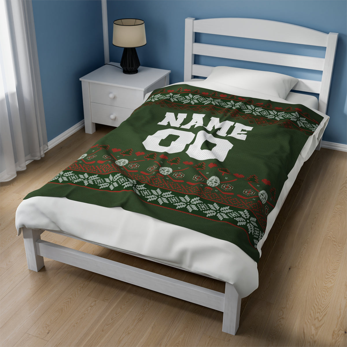 Custom Player Christmas Velveteen Plush Blanket