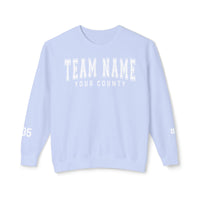 Custom Team Comfort Colors Unisex Lightweight Crewneck Sweatshirt