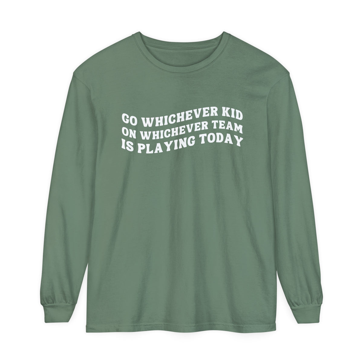 Go Whichever Kid On Whichever Team Is Playing Today Comfort Colors Unisex Garment-dyed Long Sleeve T-Shirt