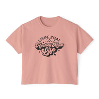 Livin' That Hockey Mom Life Comfort Colors Women's Boxy Tee