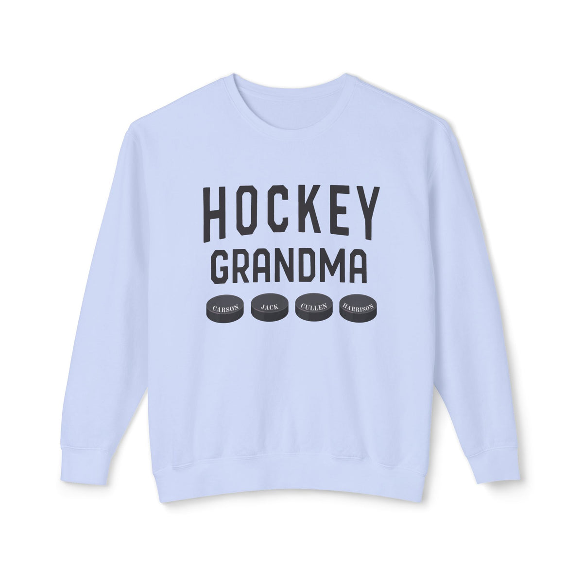 Custom Hockey Grandma Comfort Colors Unisex Lightweight Crewneck Sweatshirt