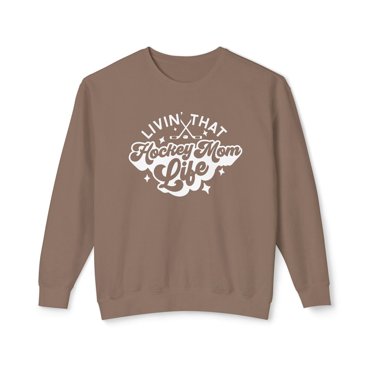 Livin' That Hockey Mom Life Comfort Colors Unisex Lightweight Crewneck Sweatshirt