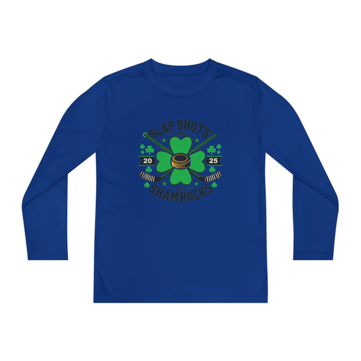 Slap Shots and Shamrocks Youth Long Sleeve Competitor Tee