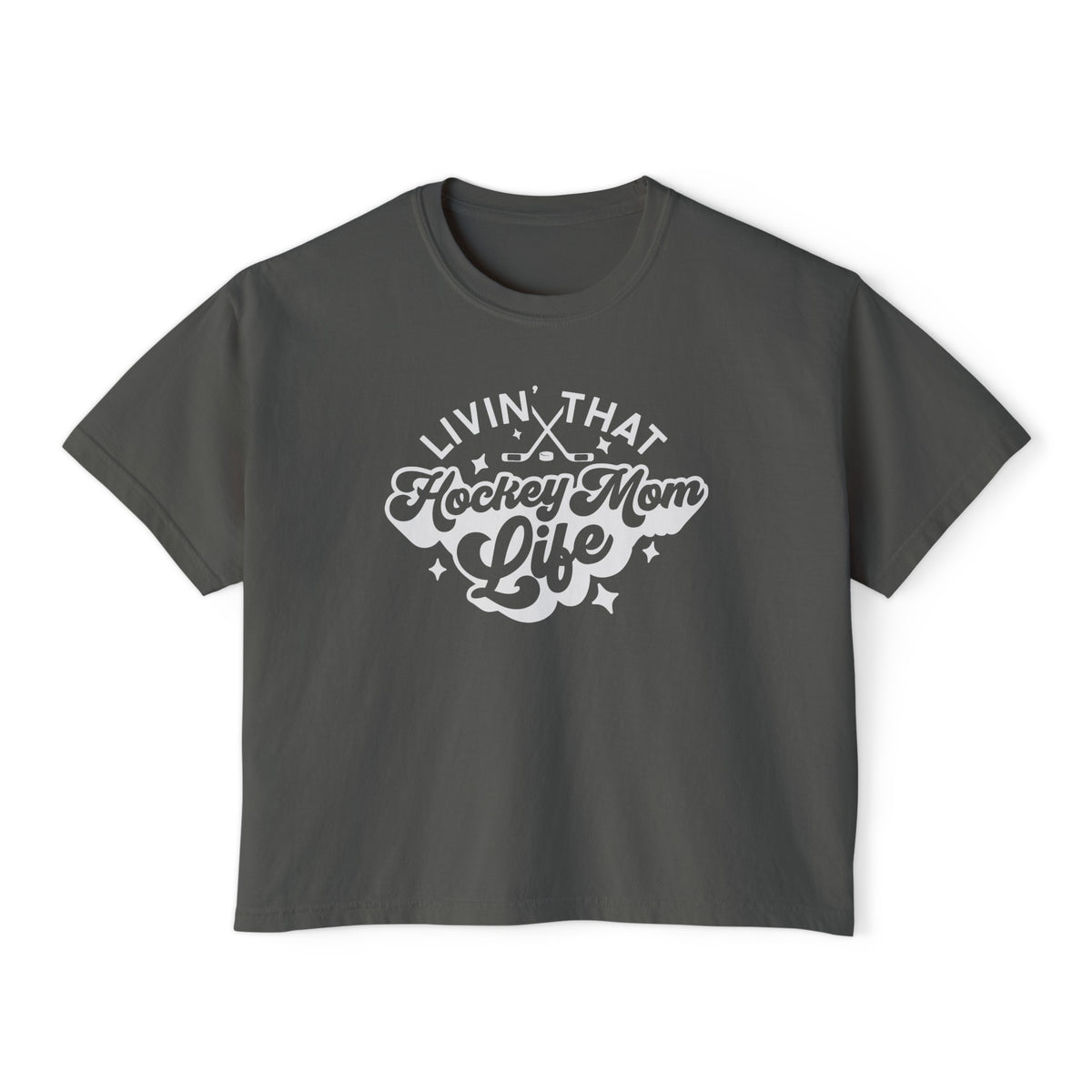 Livin' That Hockey Mom Life Comfort Colors Women's Boxy Tee