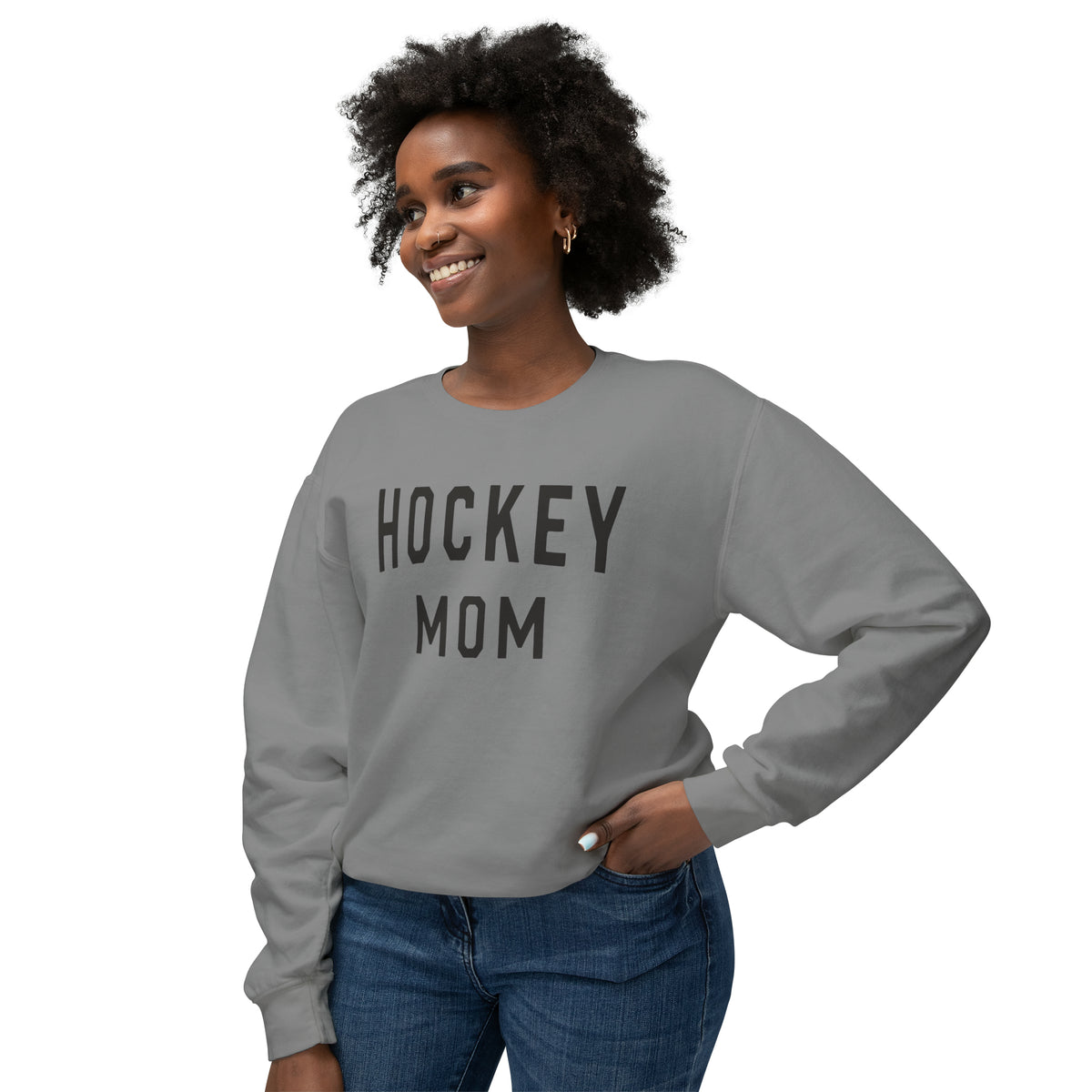 Hockey Mom Comfort Colors Unisex Lightweight Crewneck Sweatshirt