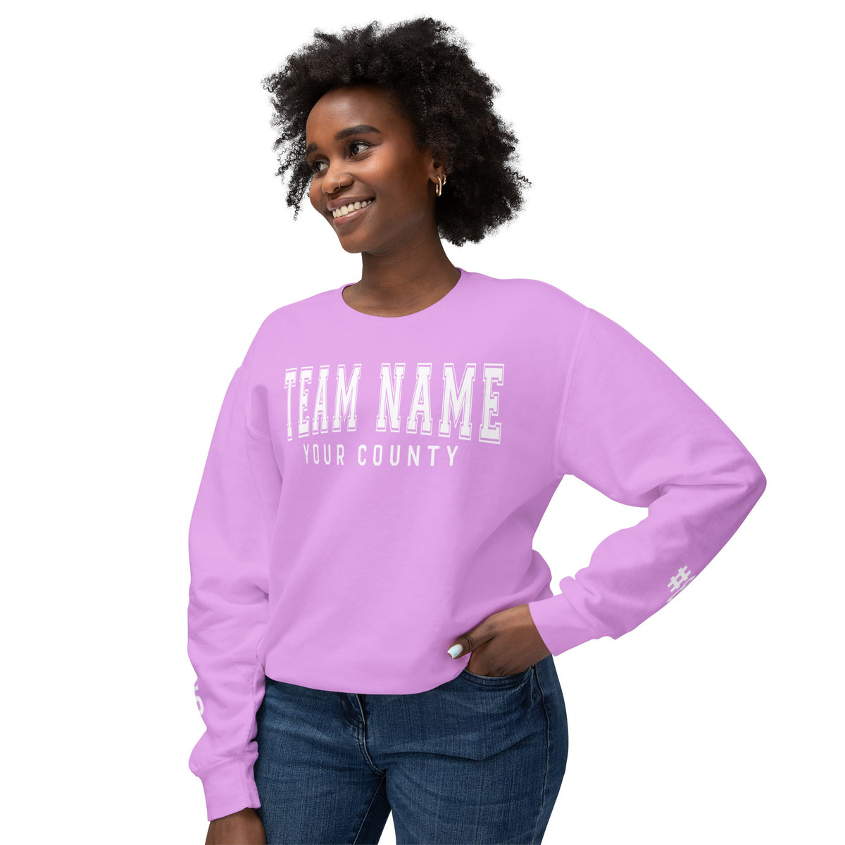 Custom Team Comfort Colors Unisex Lightweight Crewneck Sweatshirt