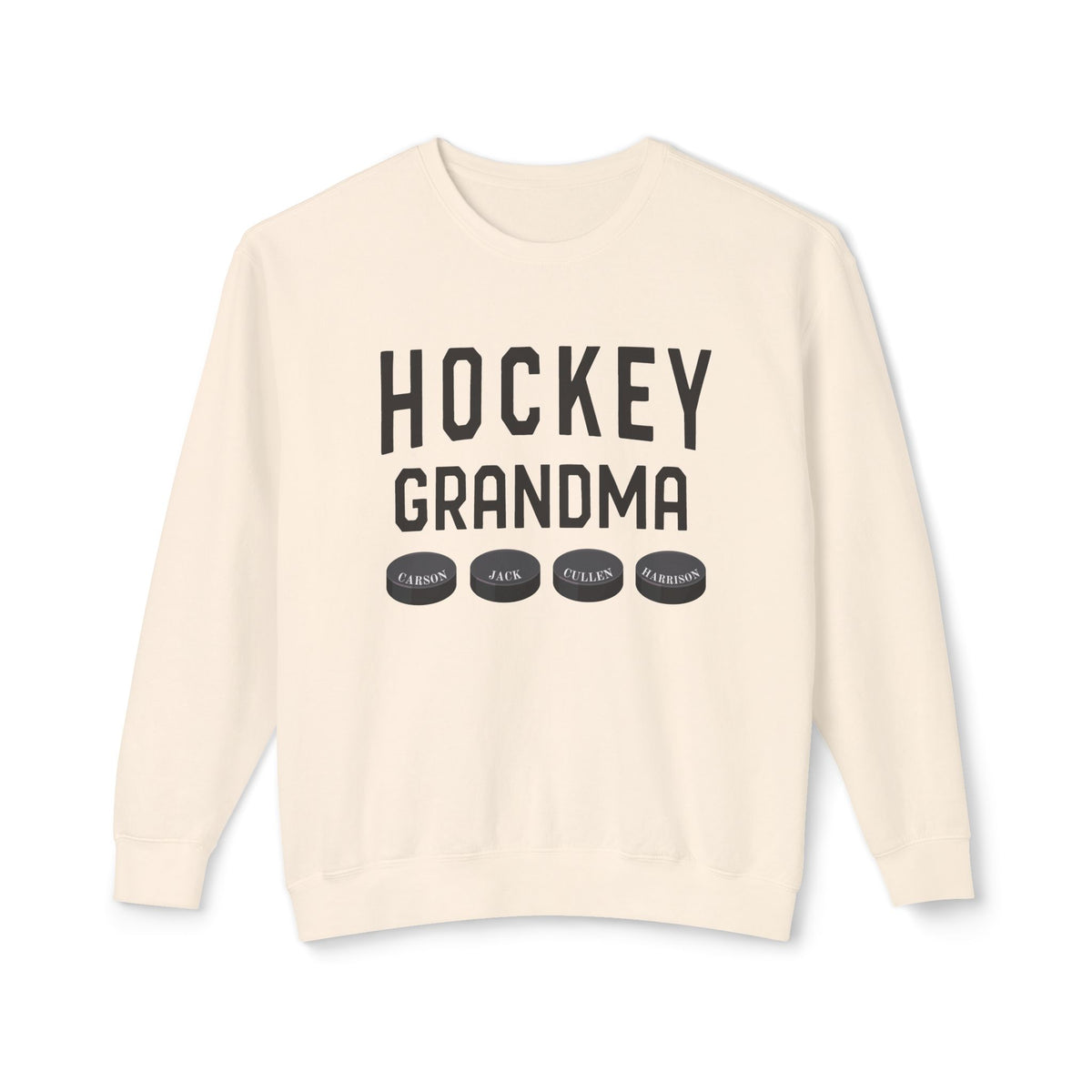 Custom Hockey Grandma Comfort Colors Unisex Lightweight Crewneck Sweatshirt