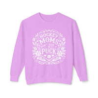 Hockey Moms Don't Give A Puck Comfort Colors Unisex Lightweight Crewneck Sweatshirt