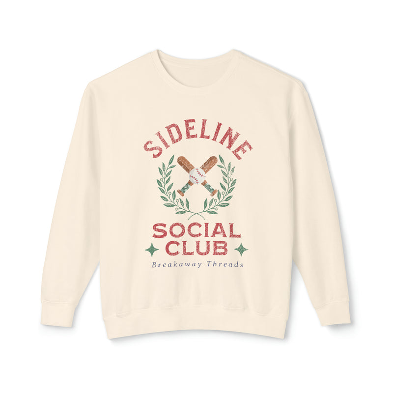 Sideline Social Club Soft Style Comfort Colors Unisex Lightweight Crewneck Sweatshirt