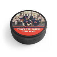 Custom Thank You Coach Hockey Puck