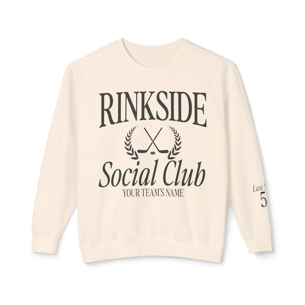 Custom Rinkside Social Club Comfort Colors Unisex Lightweight Crewneck Sweatshirt