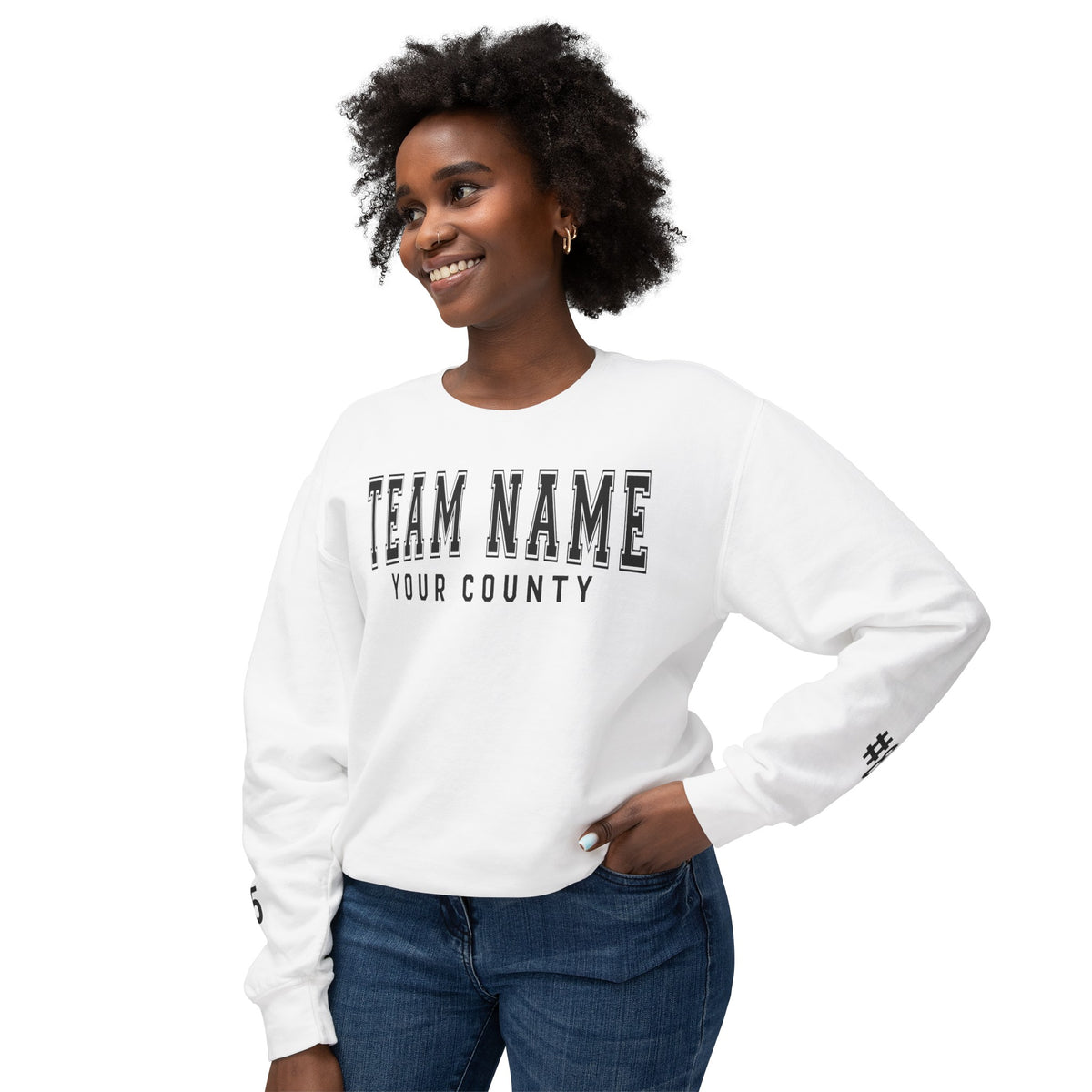 Custom Team Comfort Colors Unisex Lightweight Crewneck Sweatshirt