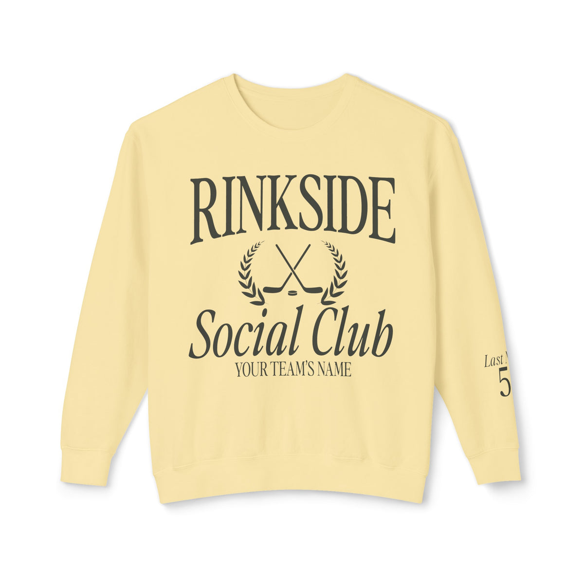 Custom Rinkside Social Club Comfort Colors Unisex Lightweight Crewneck Sweatshirt