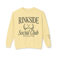 Custom Rinkside Social Club Comfort Colors Unisex Lightweight Crewneck Sweatshirt