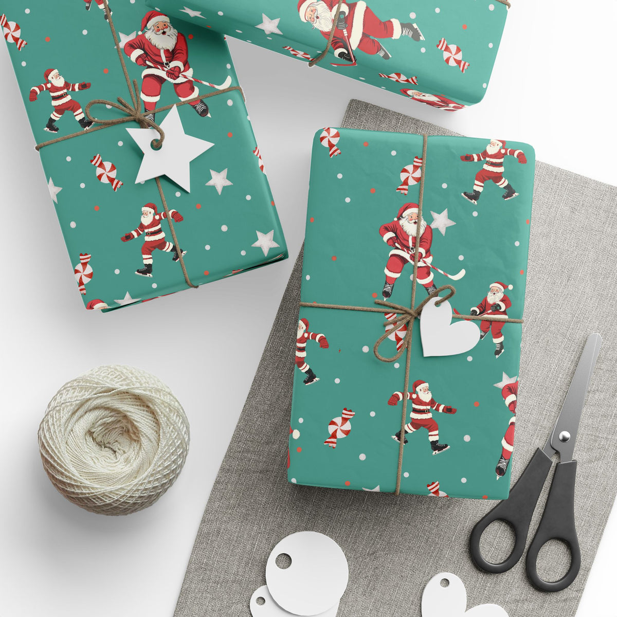 Santa's Slapshot Wrapping Paper