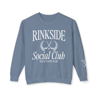 Custom Rinkside Social Club Comfort Colors Unisex Lightweight Crewneck Sweatshirt