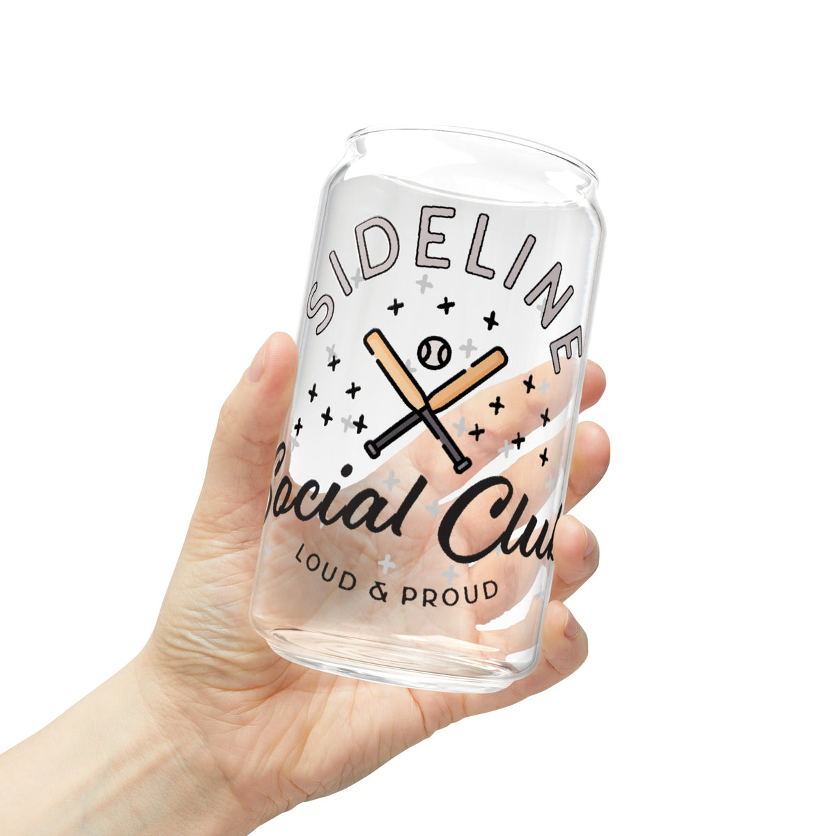 Sideline Social Club Sipper Glass, 16oz