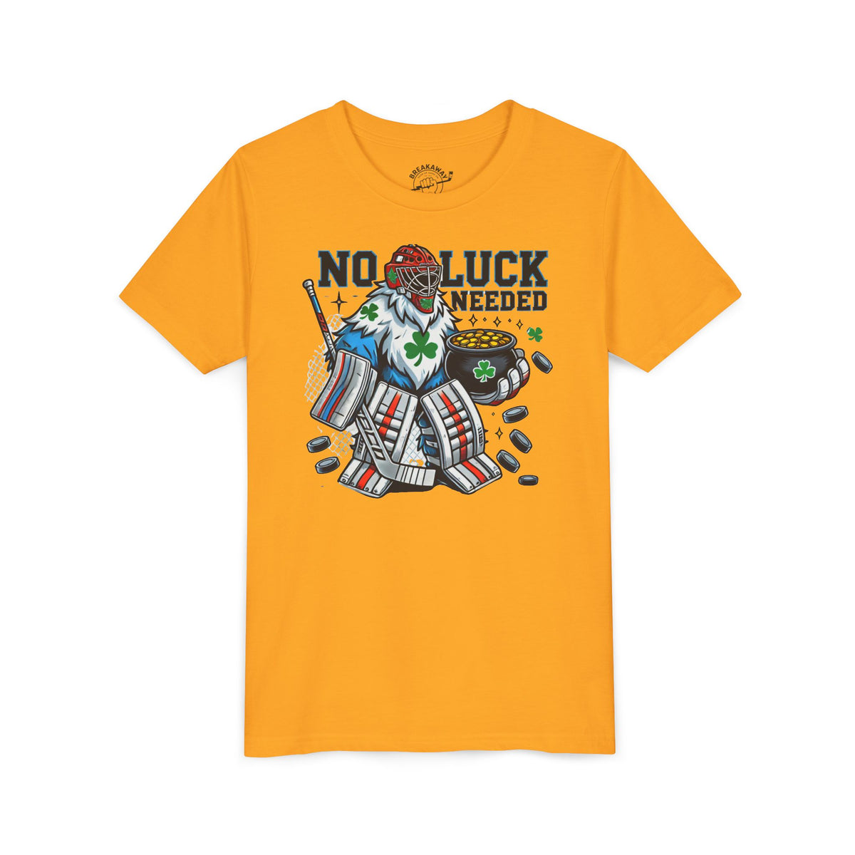 No Luck Needed Yeti Goalie Youth Short Sleeve Tee