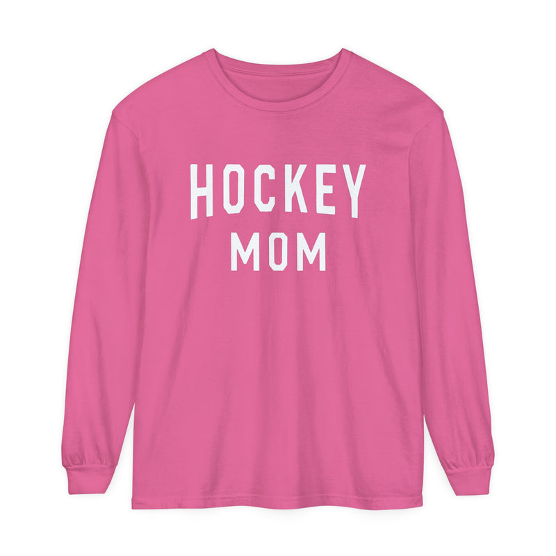 Hockey Mom Comfort Colors Unisex Garment-dyed Long Sleeve T-Shirt