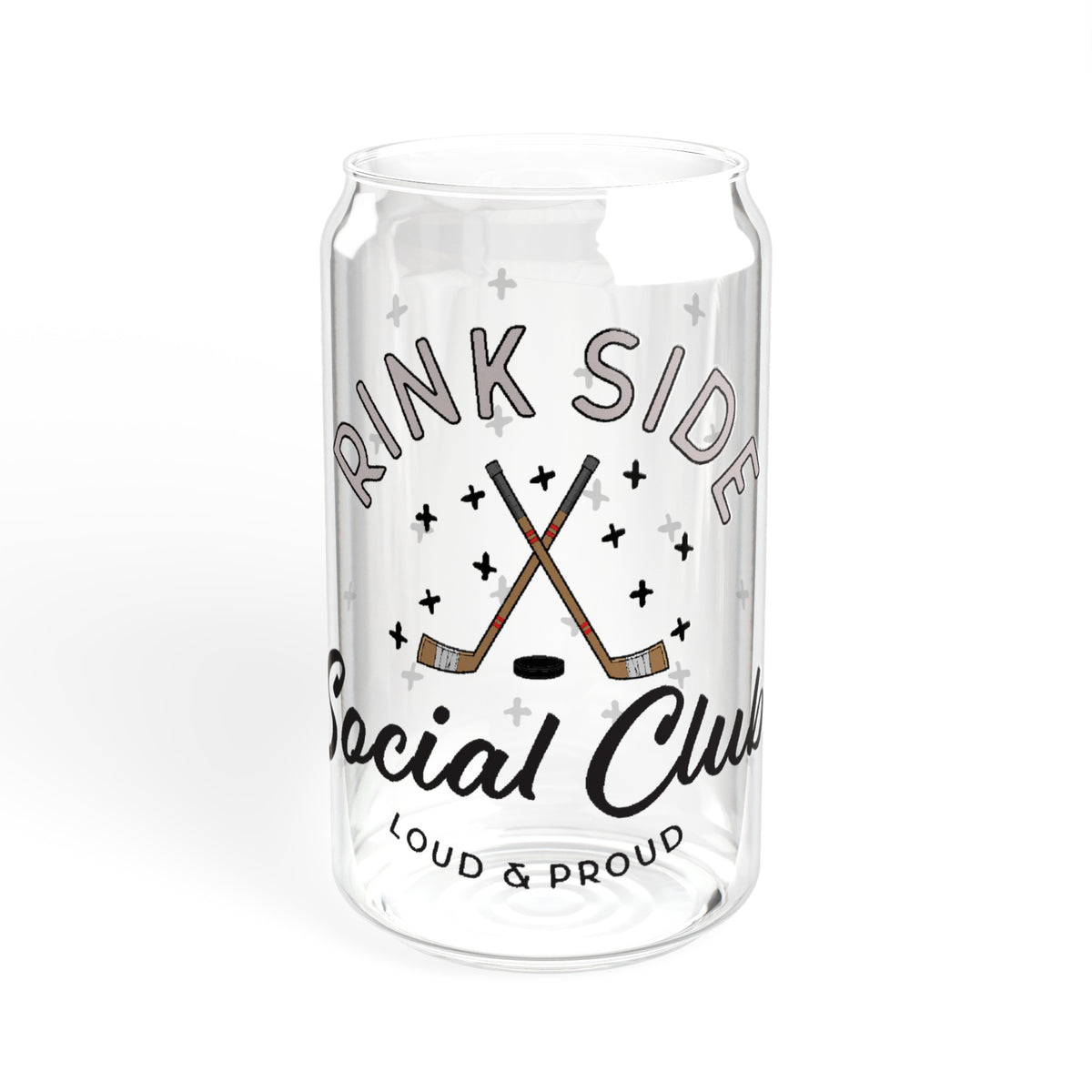 Rinkside Social Club Sipper Glass, 16oz