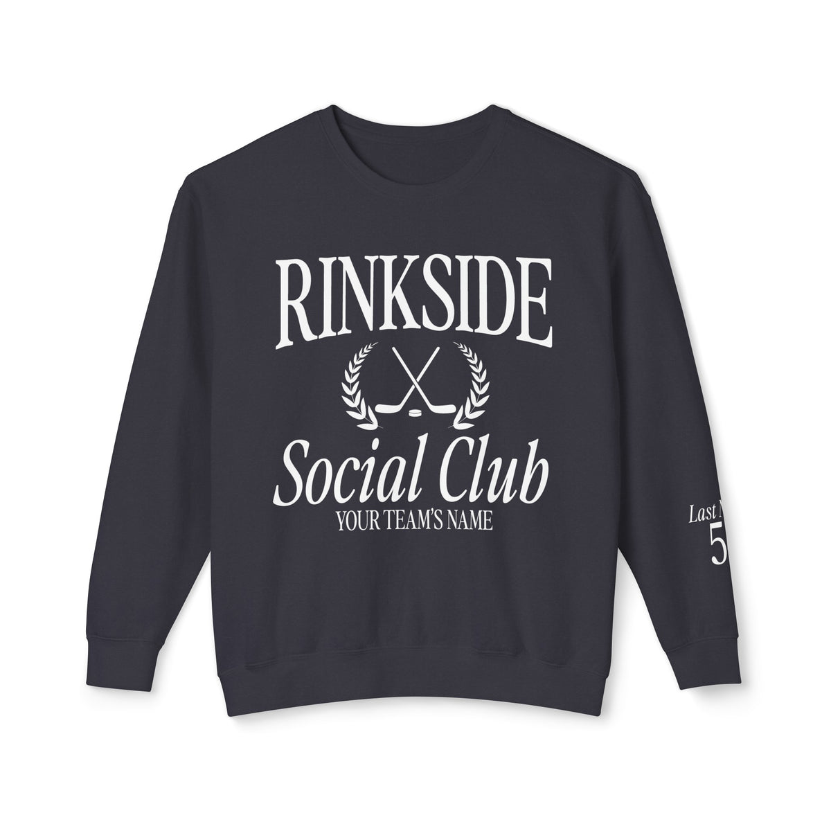 Custom Rinkside Social Club Comfort Colors Unisex Lightweight Crewneck Sweatshirt