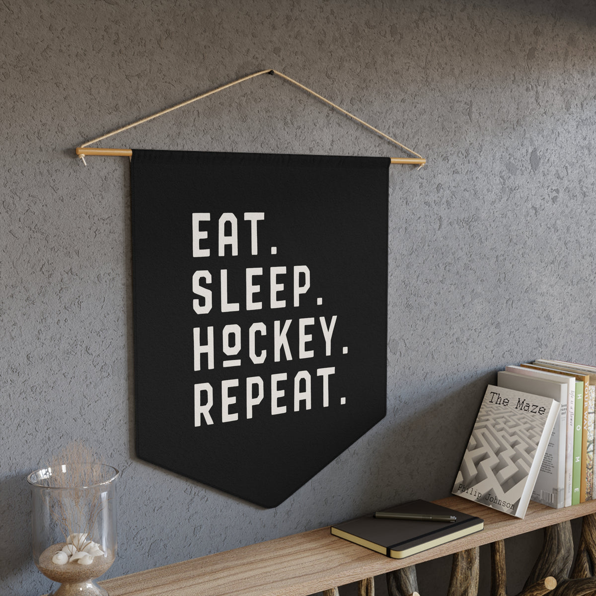 Eat Sleep Hockey Repeat Wall Pennant