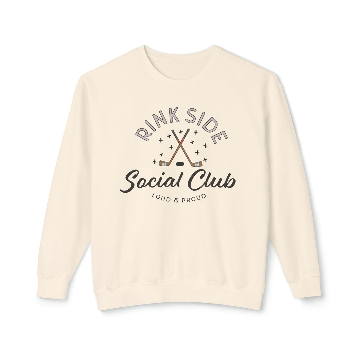 Rinkside Social Club Comfort Colors Unisex Lightweight Crewneck Sweatshirt