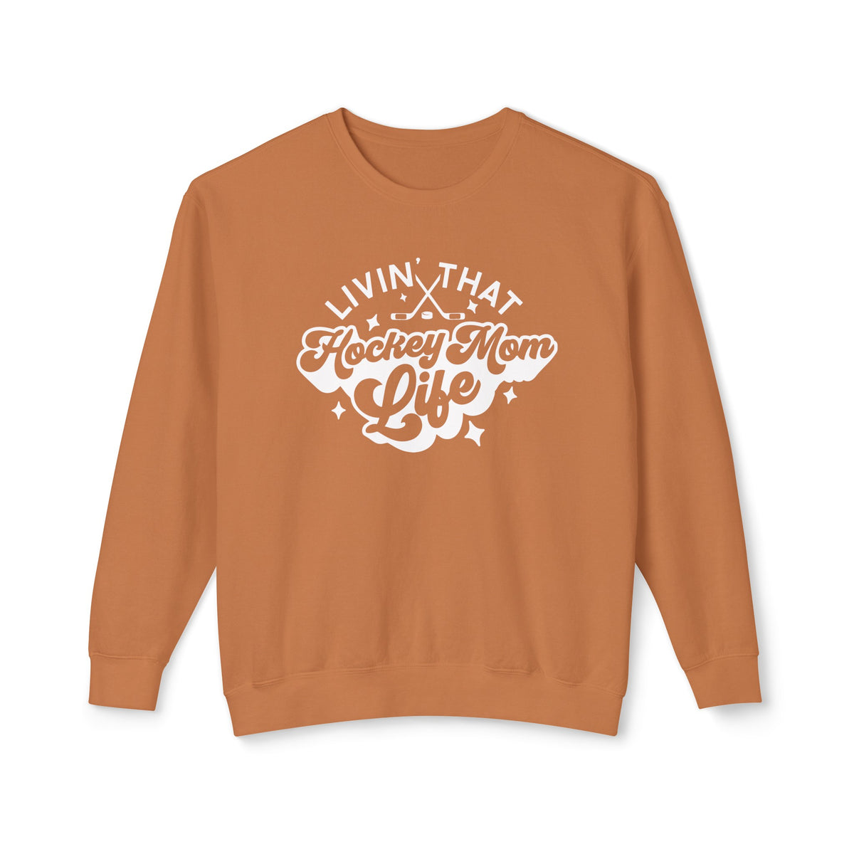 Livin' That Hockey Mom Life Comfort Colors Unisex Lightweight Crewneck Sweatshirt