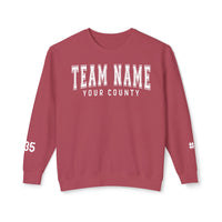 Custom Team Comfort Colors Unisex Lightweight Crewneck Sweatshirt