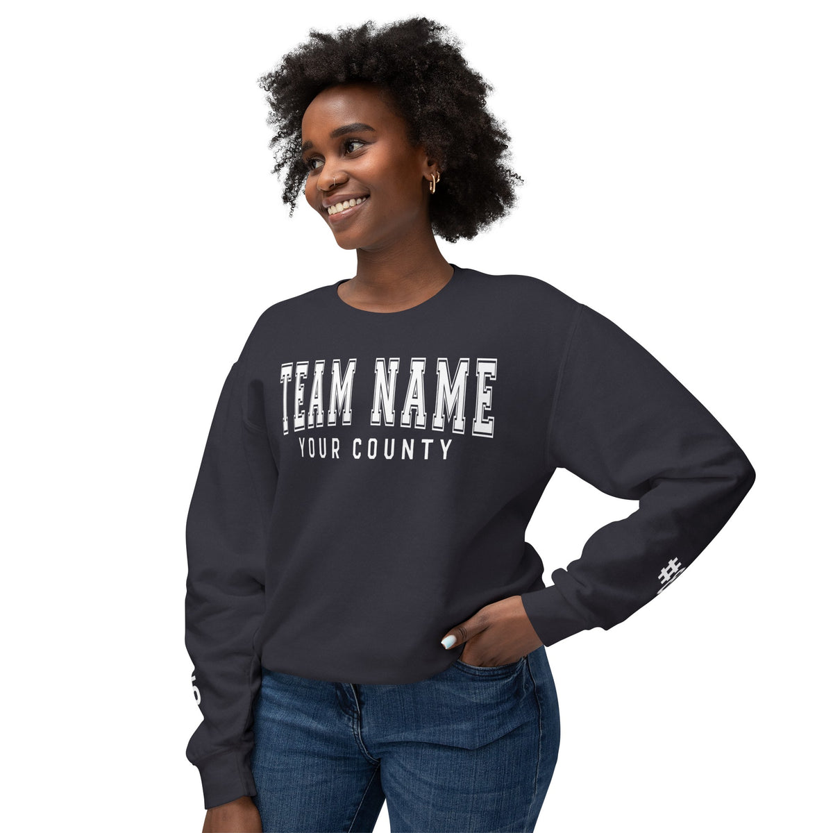 Custom Team Comfort Colors Unisex Lightweight Crewneck Sweatshirt